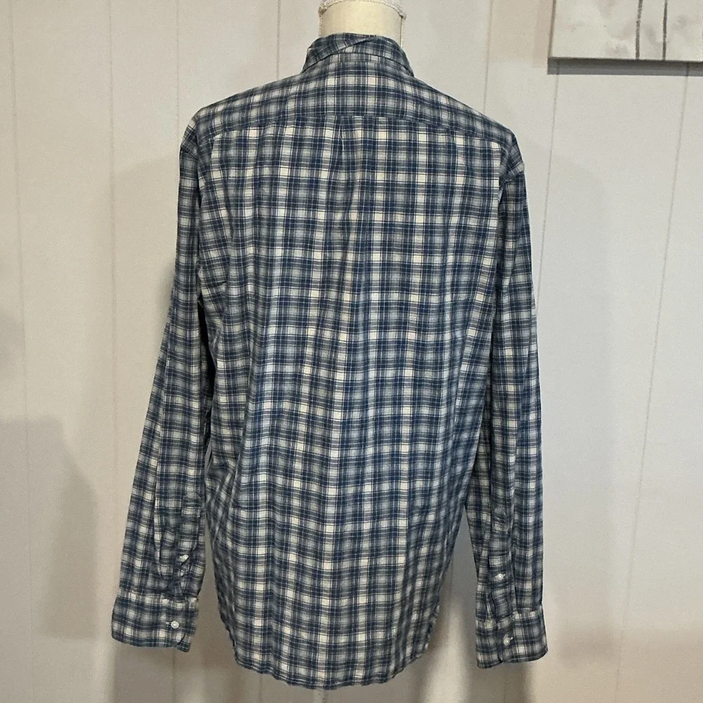 J. Crew Blue and White Checkered Men's Shirt